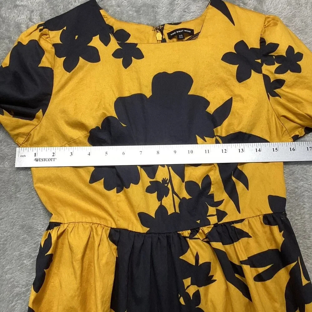 Who What Wear Dress Women's XS Midi Fit & Flare Floral Bell Sleeve Casual Summer - Picture 7 of 10